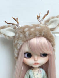 Blythe Fluffy Fawn Deer Hat.