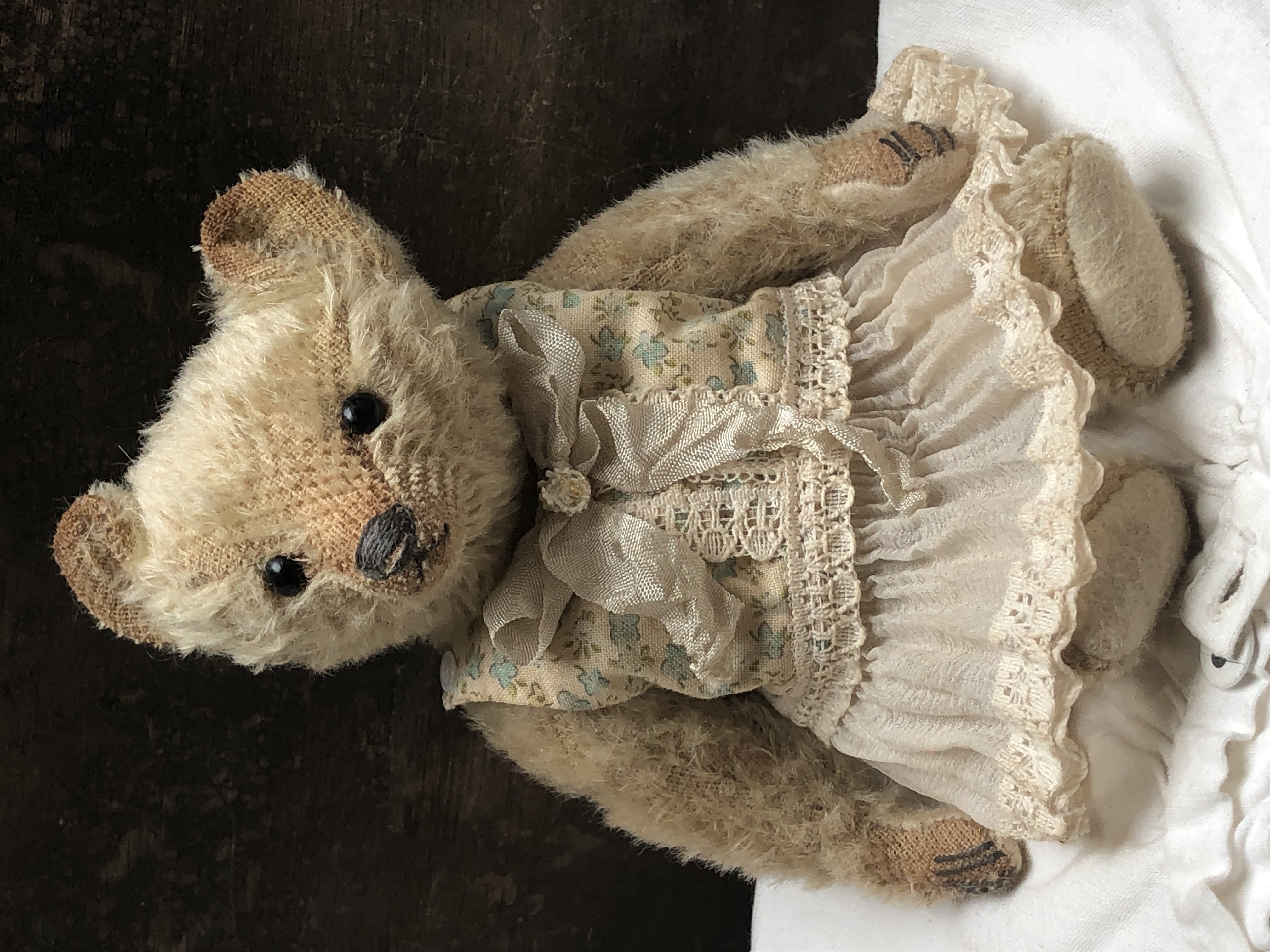 Hug Me Again Collectible bear "Colette" standing about 7.5 inch tall.