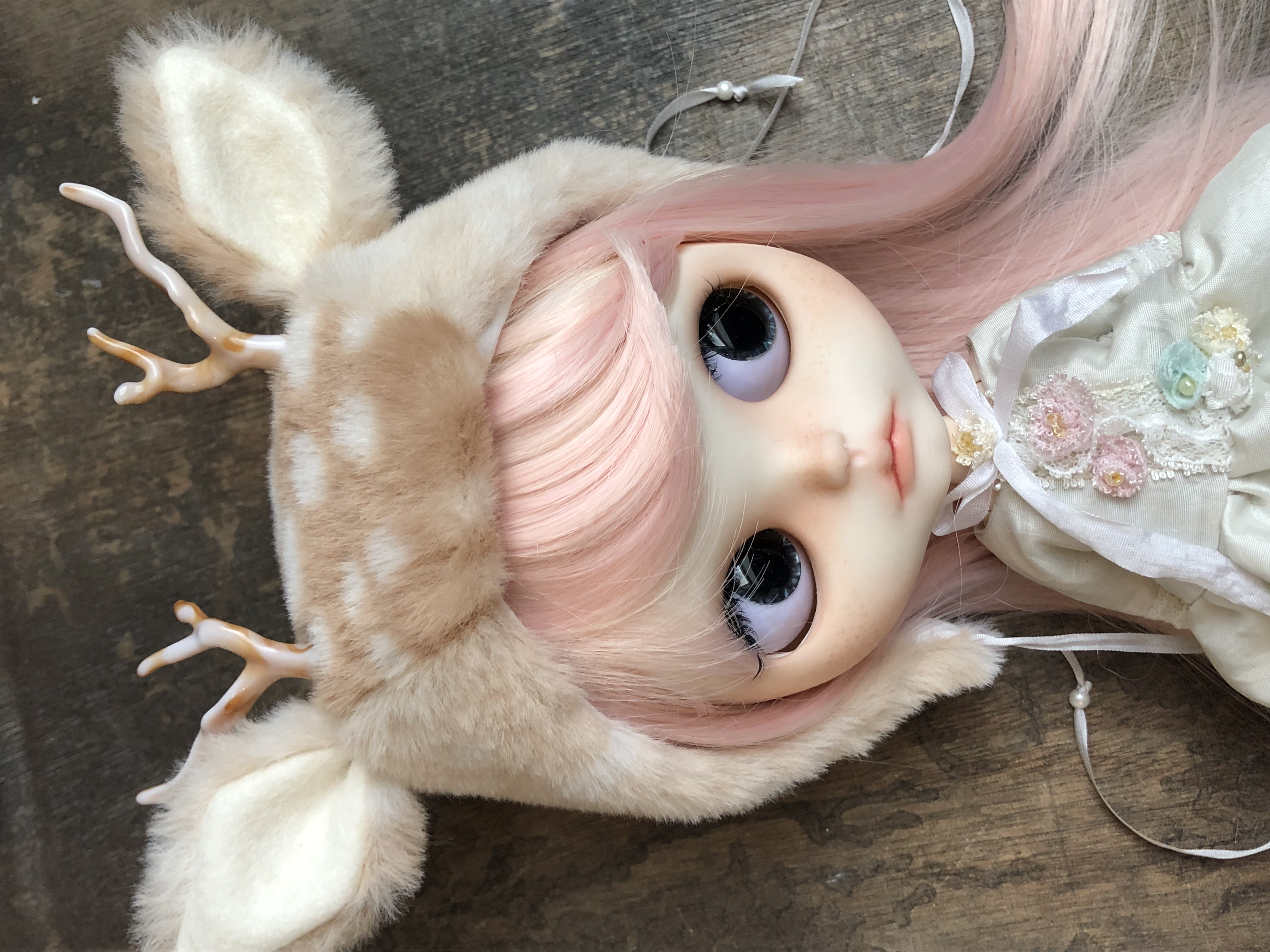Blythe Fluffy Fawn Deer Hat.