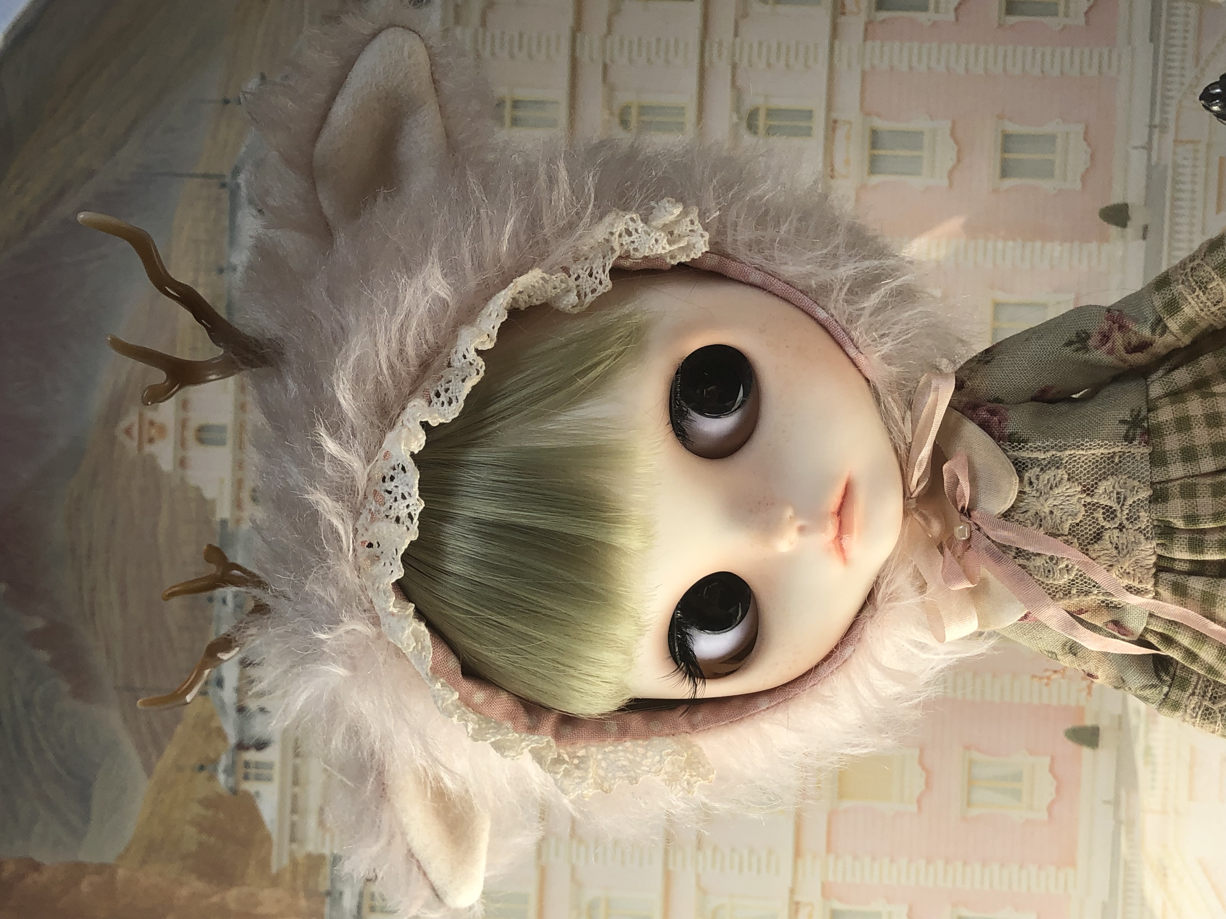 Blythe Shabby Blush Pink Deer Hat.
