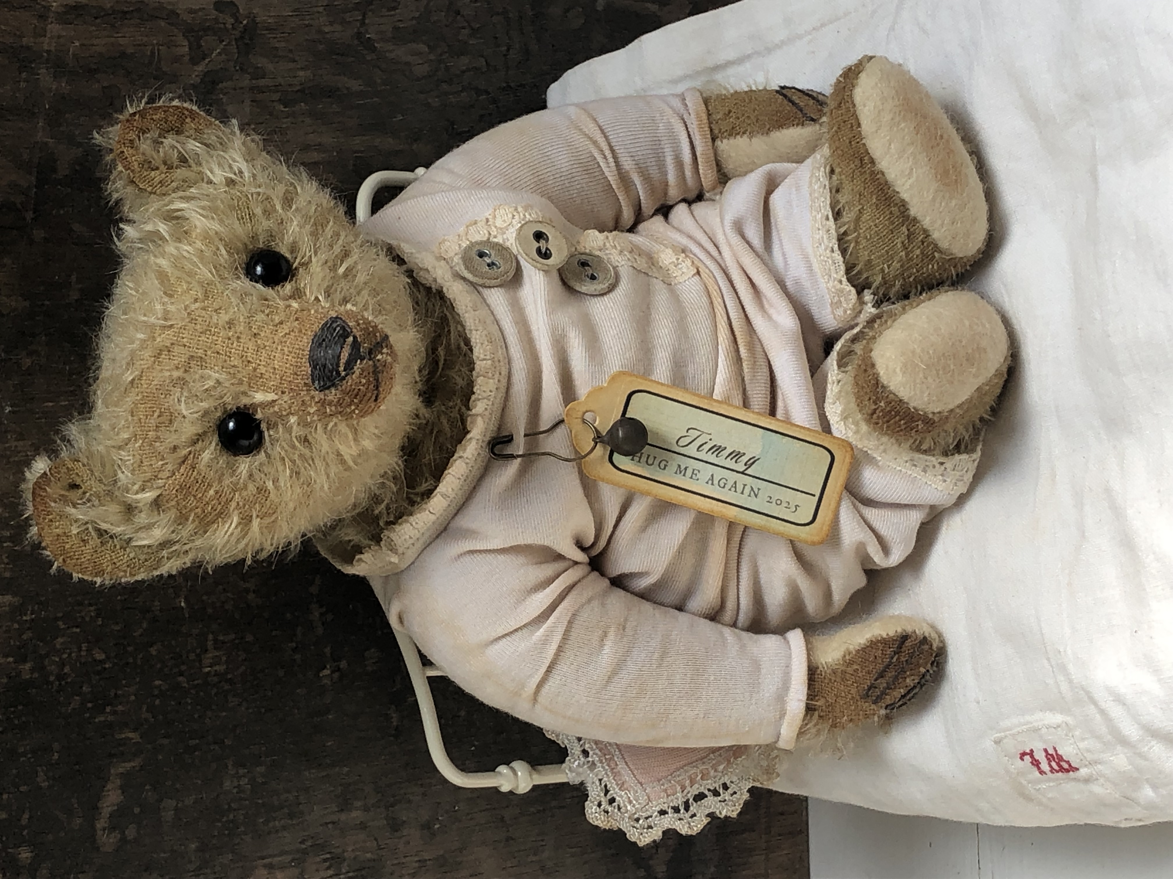 Hug Me Again Collectible bear "Timmy" standing about 9 inch tall.