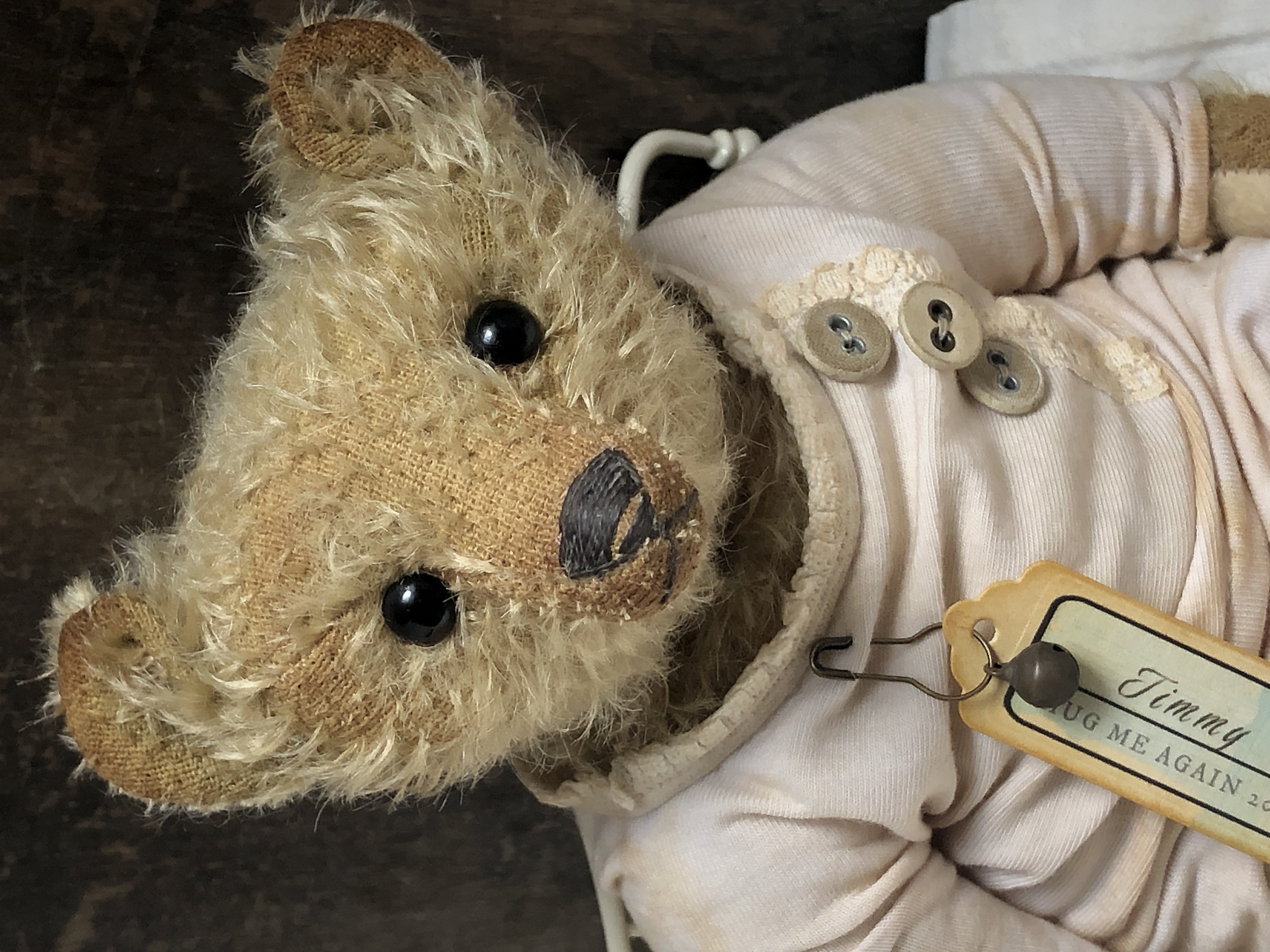 Hug Me Again Collectible bear "Timmy" standing about 9 inch tall.