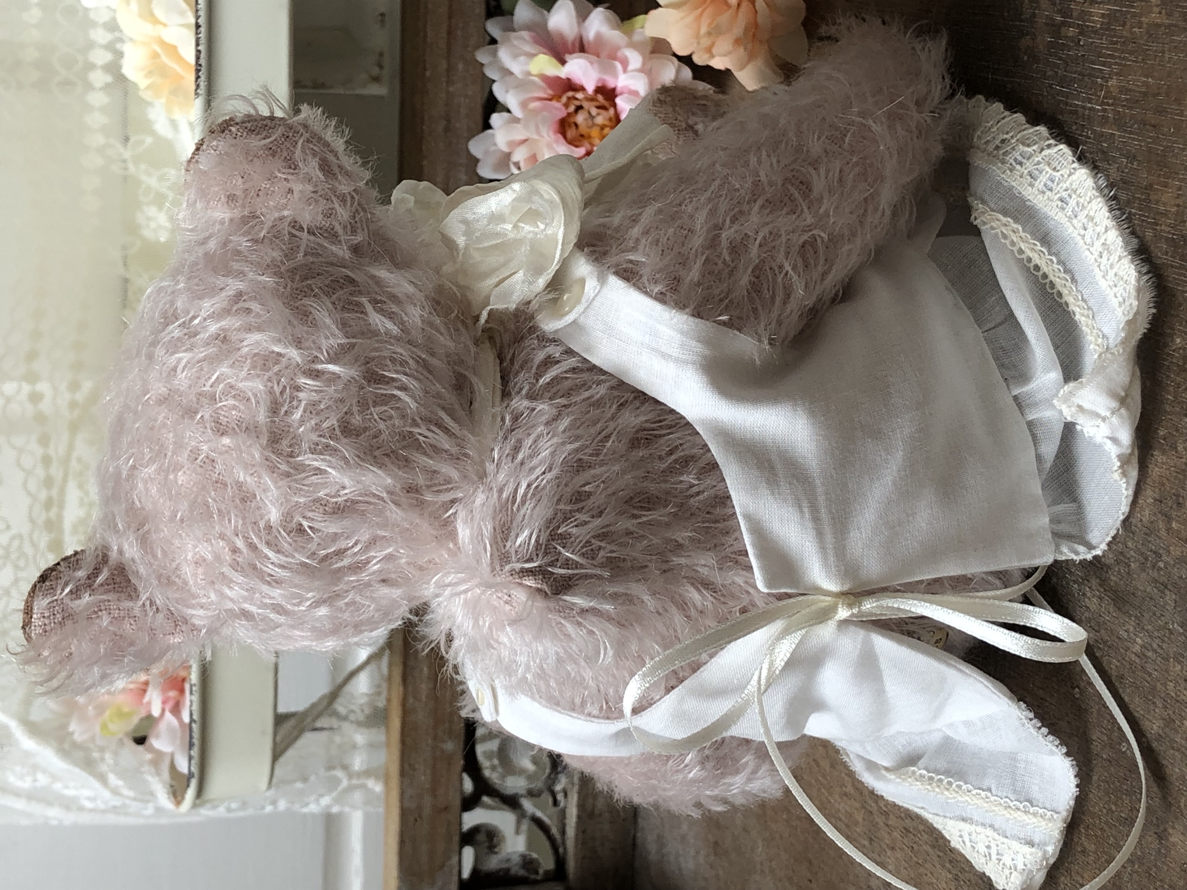 Hug Me Again Collectible bear "Sanne" standing about 9 inch tall.