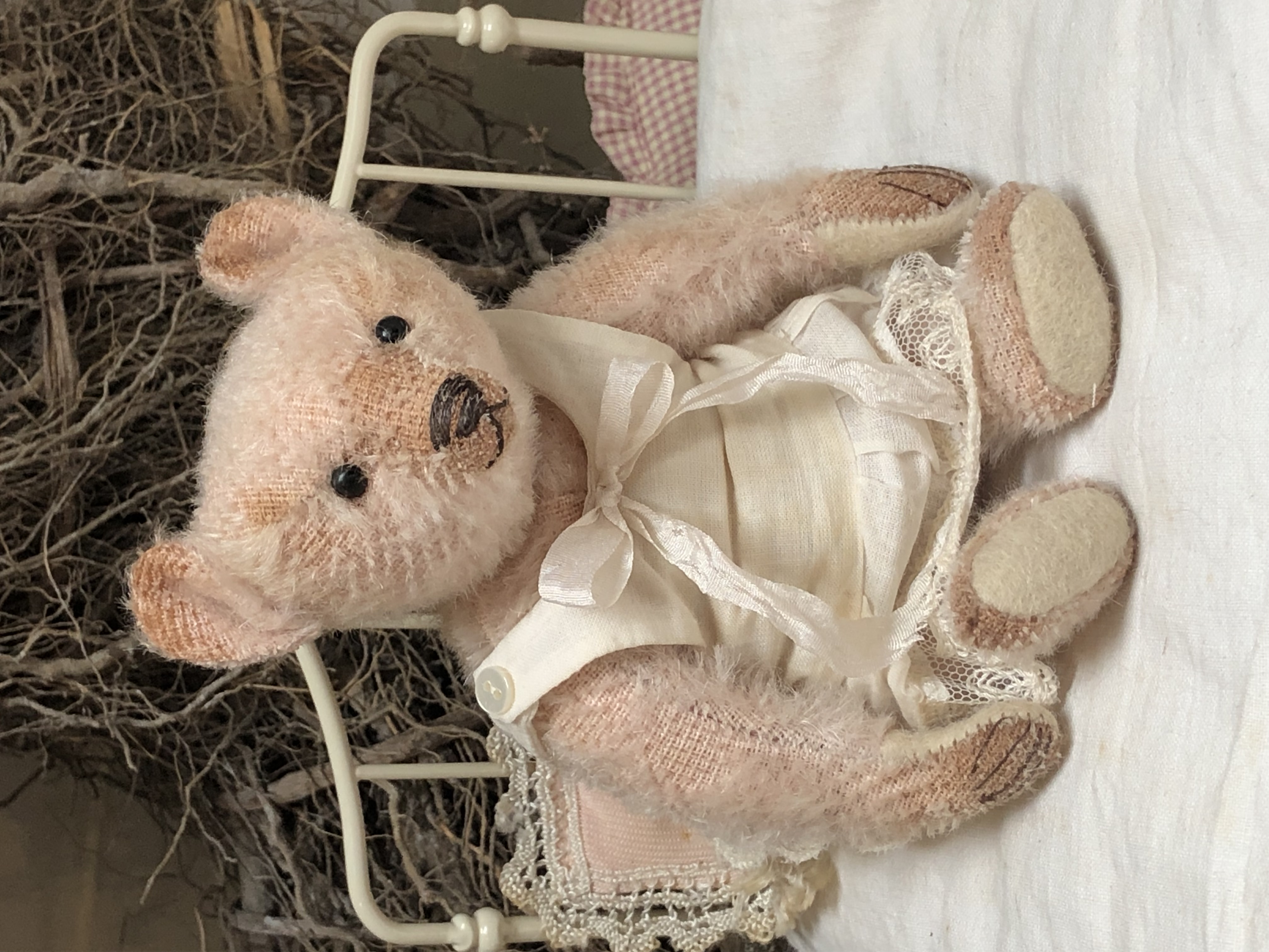 Hug Me Again Collectible bear "June" standing about 6 inch tall.