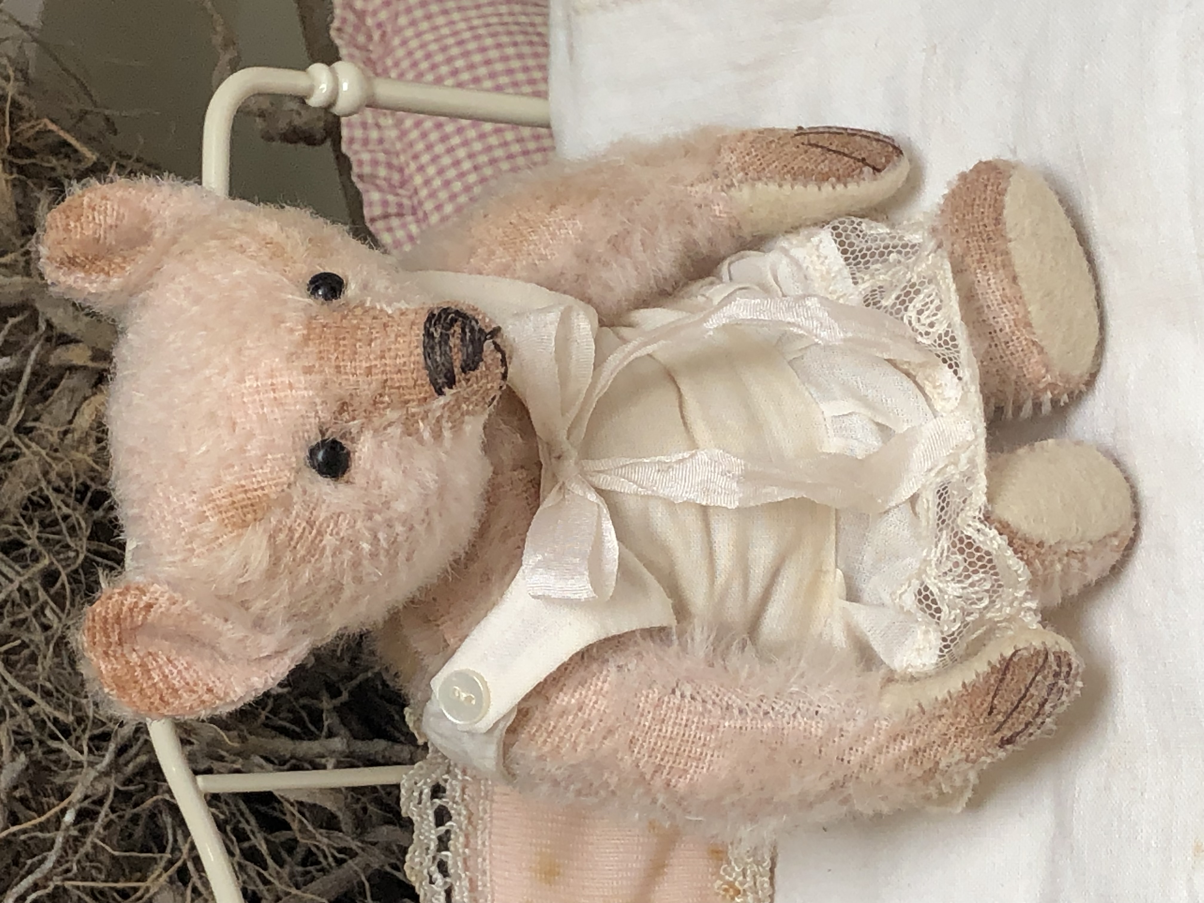 Hug Me Again Collectible bear "June" standing about 6 inch tall.