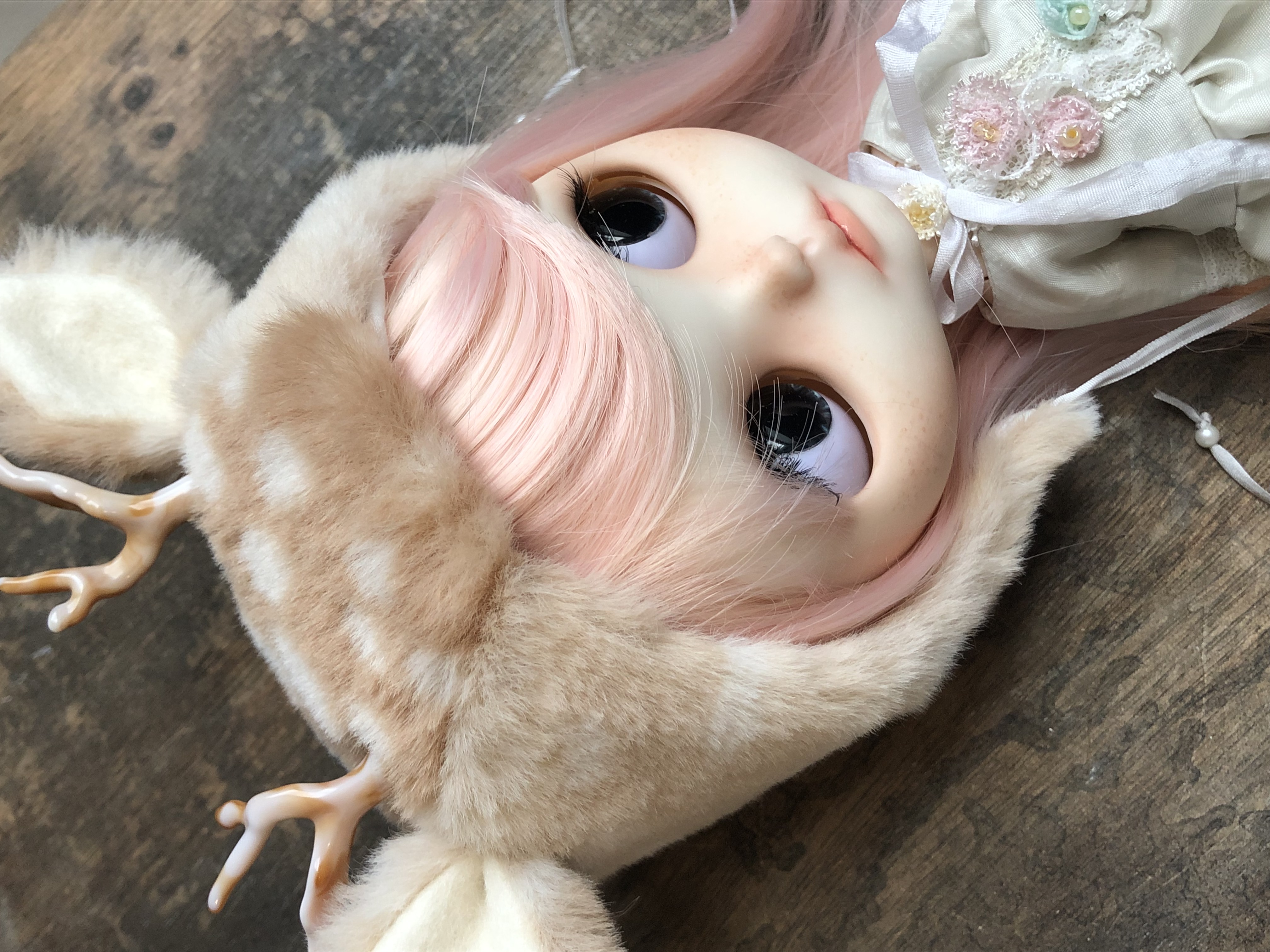 Blythe Fluffy Fawn Deer Hat.