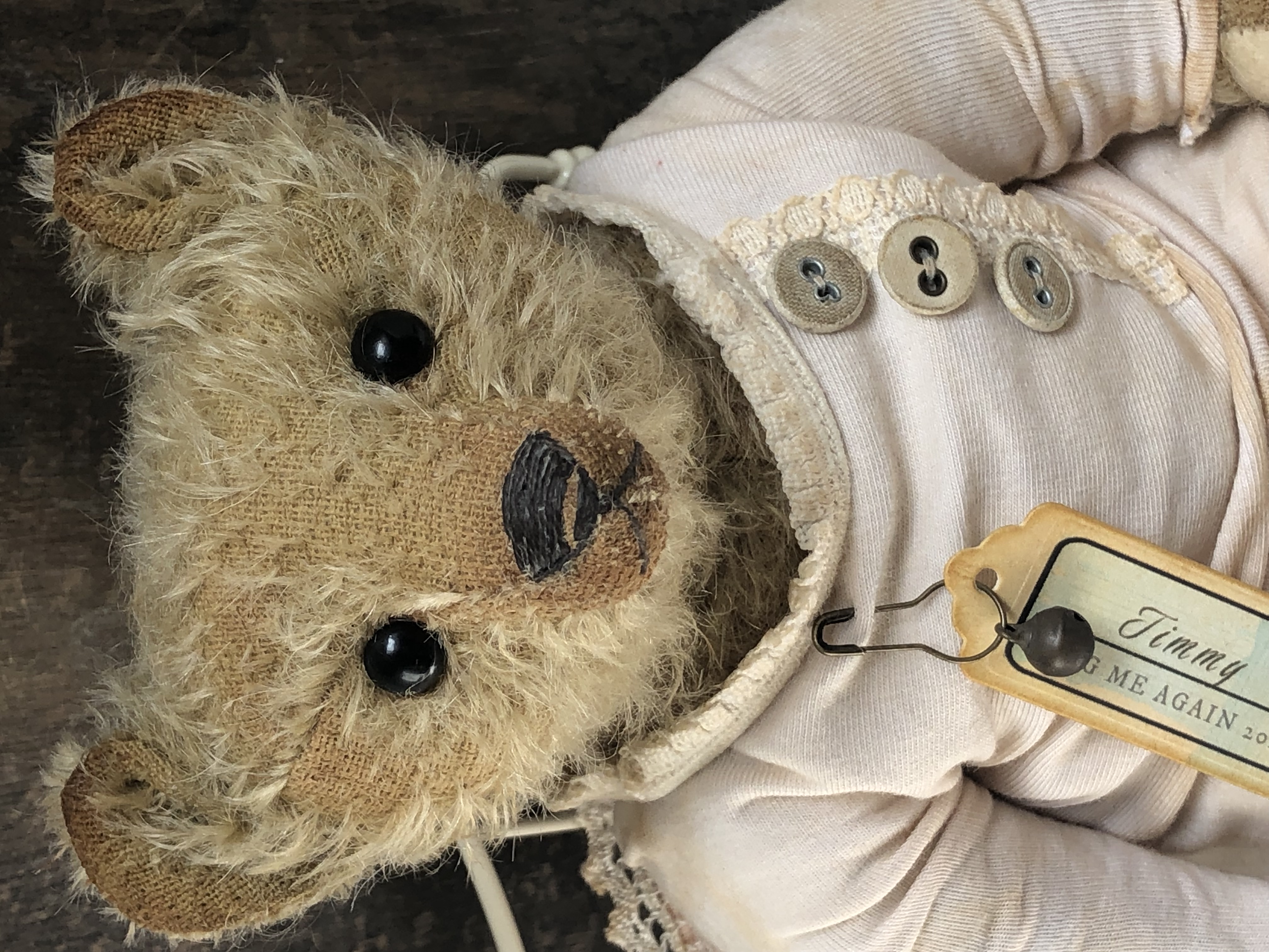 Hug Me Again Collectible bear "Timmy" standing about 9 inch tall.