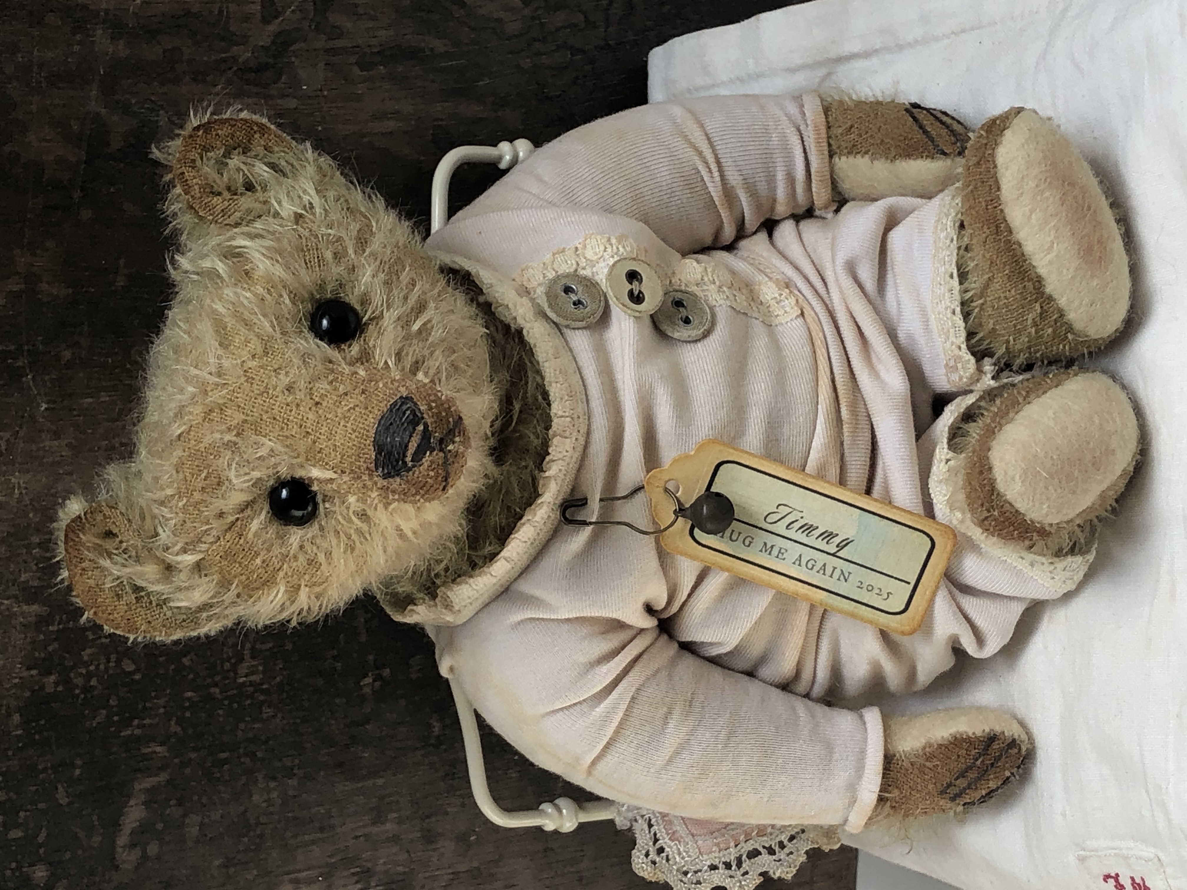Hug Me Again Collectible bear "Timmy" standing about 9 inch tall.