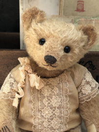 Hug Me Again Collectible bear "Sandy" standing about 9 inch tall.