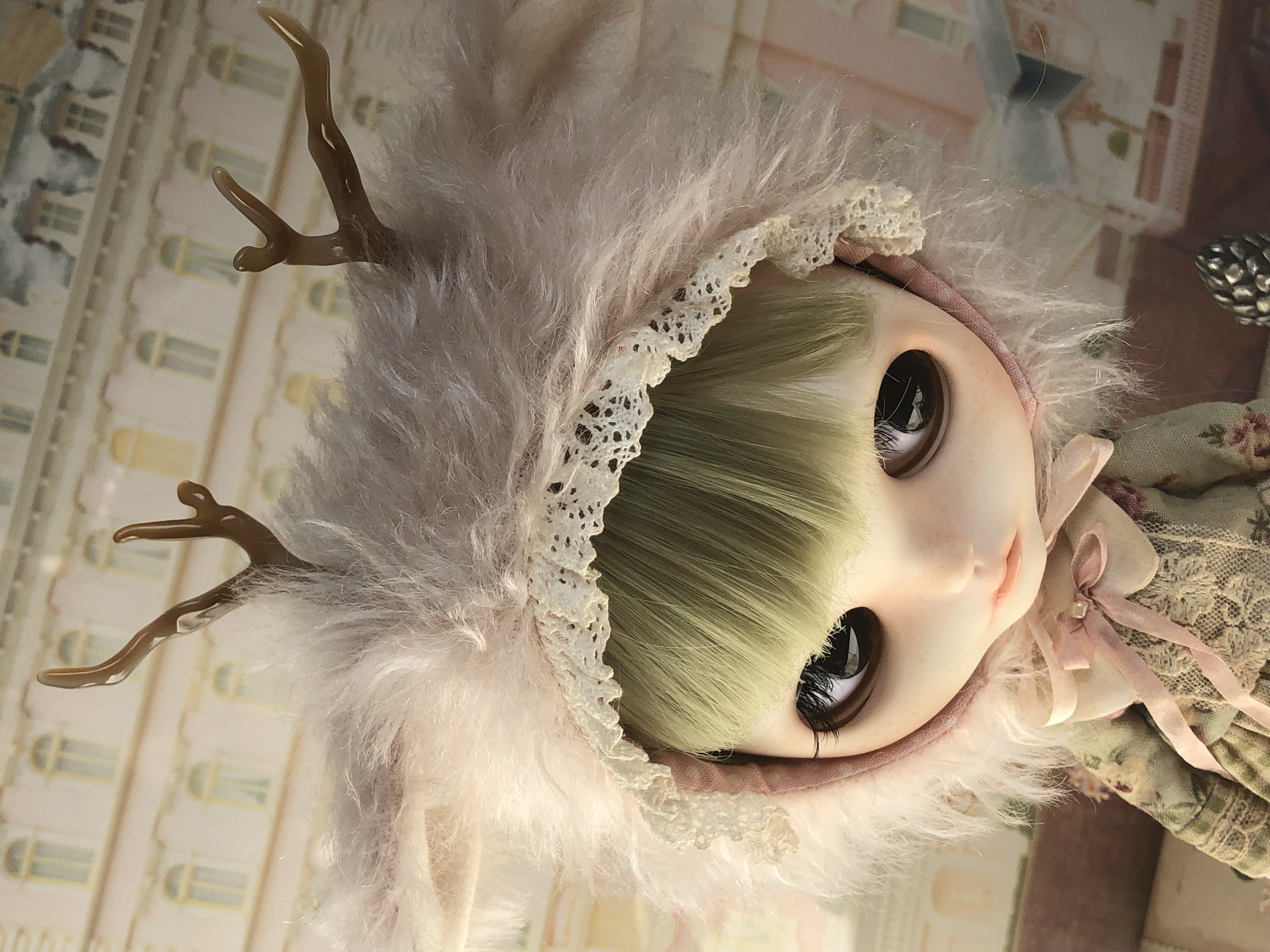 Blythe Shabby Blush Pink Deer Hat.