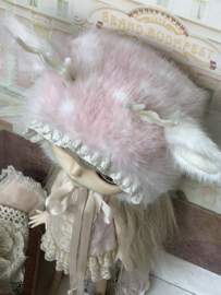 Blythe Fluffy Fawn Deer Hat 🦌 soft pink.