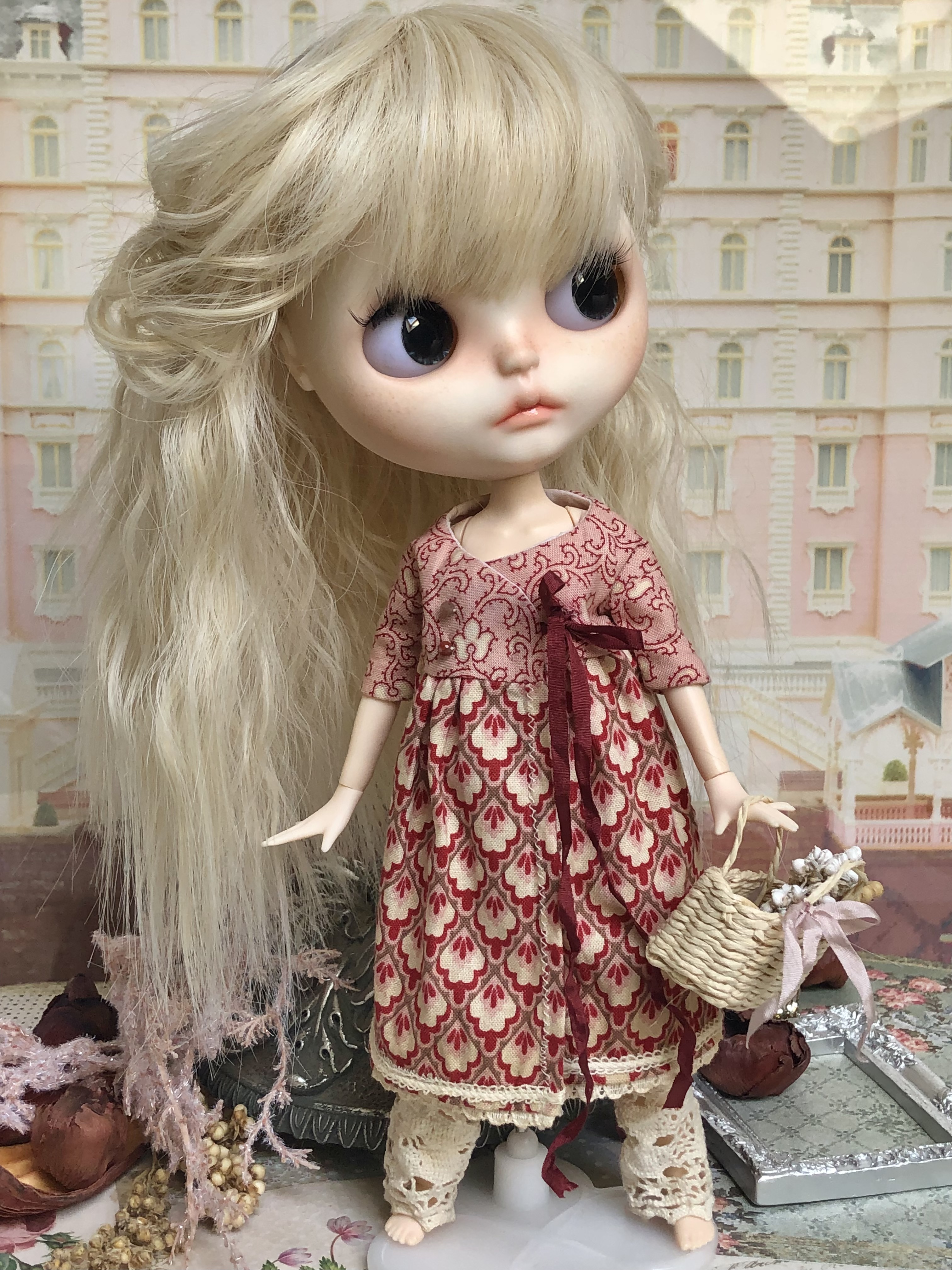 Wrap dress vintage style for ♡ Blythe or Blythe like doll.