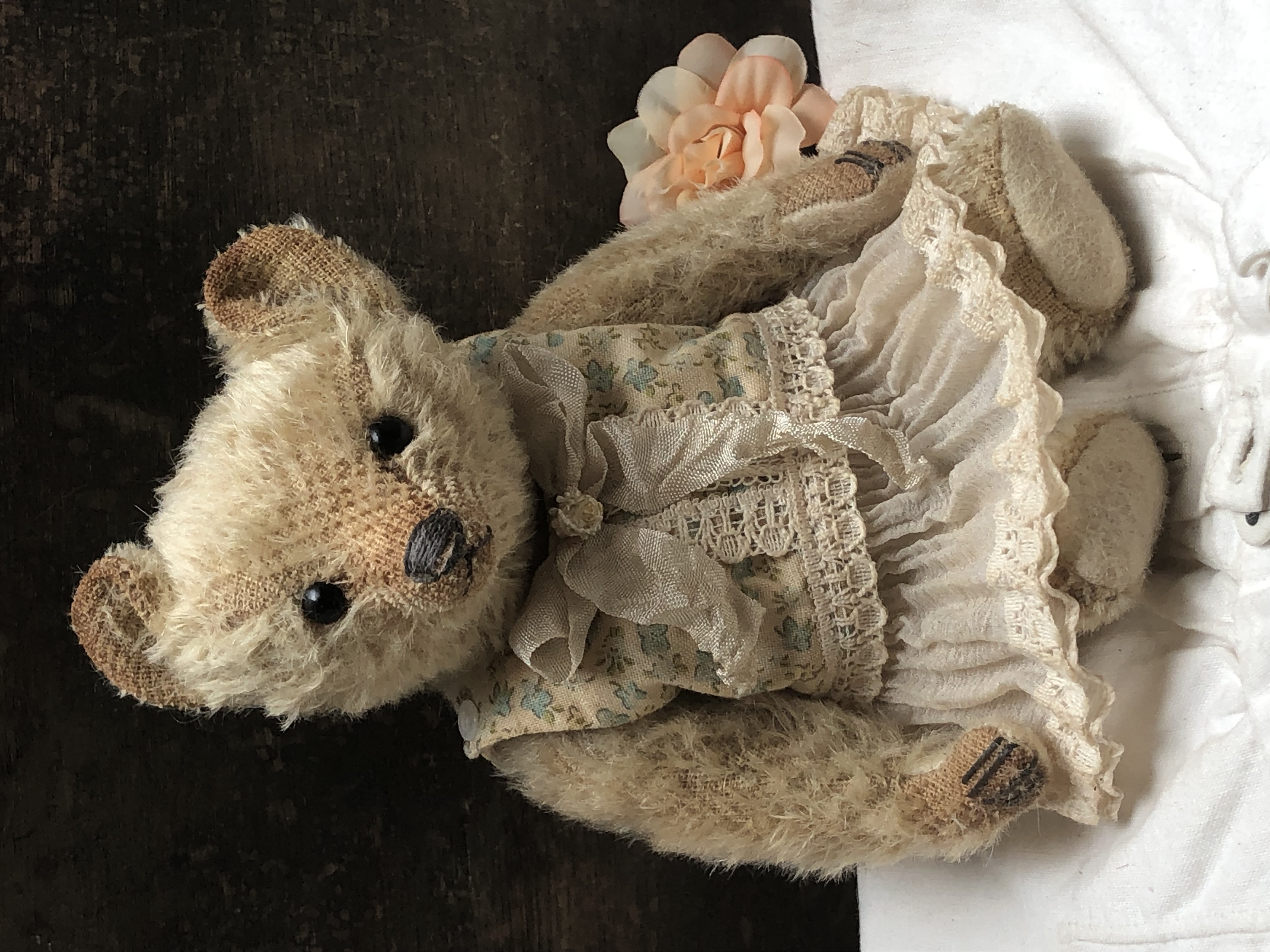 Hug Me Again Collectible bear "Colette" standing about 7.5 inch tall.