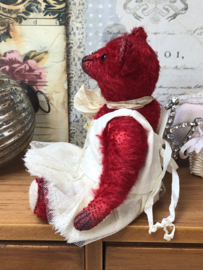 Hug Me Again Collectible bear "Elle Rose" standing about 5 inch tall.
