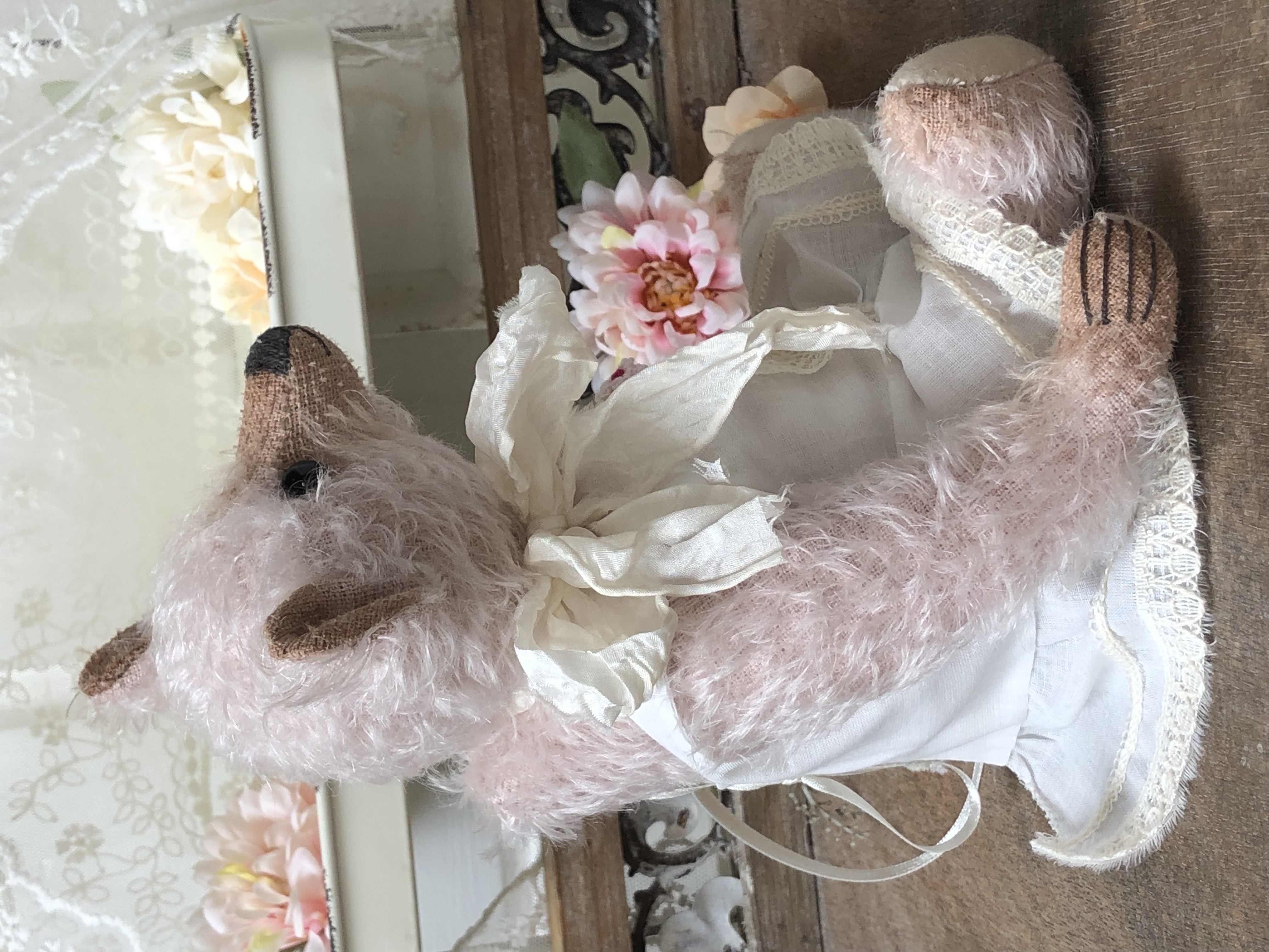 Hug Me Again Collectible bear "Sanne" standing about 9 inch tall.
