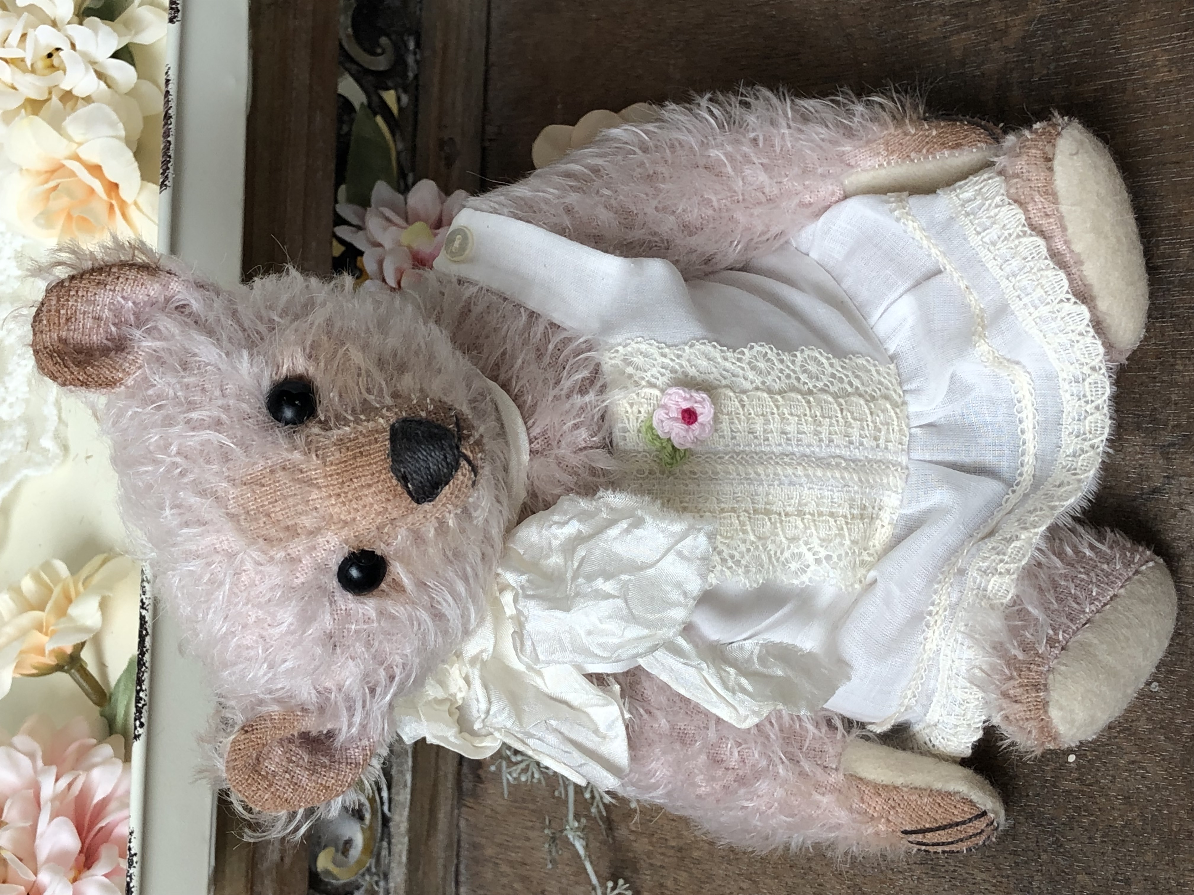 Hug Me Again Collectible bear "Sanne" standing about 9 inch tall.