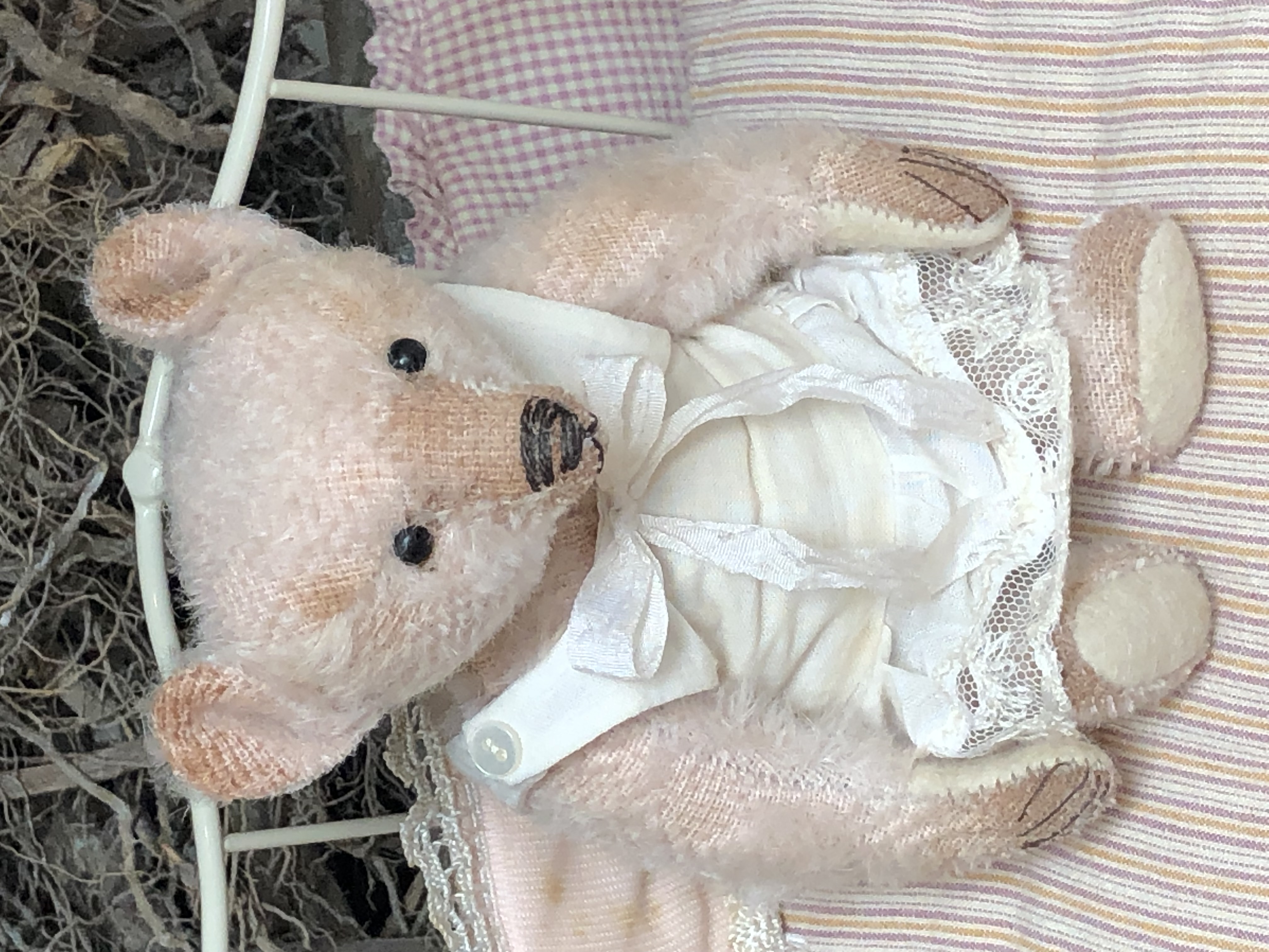 Hug Me Again Collectible bear "June" standing about 6 inch tall.