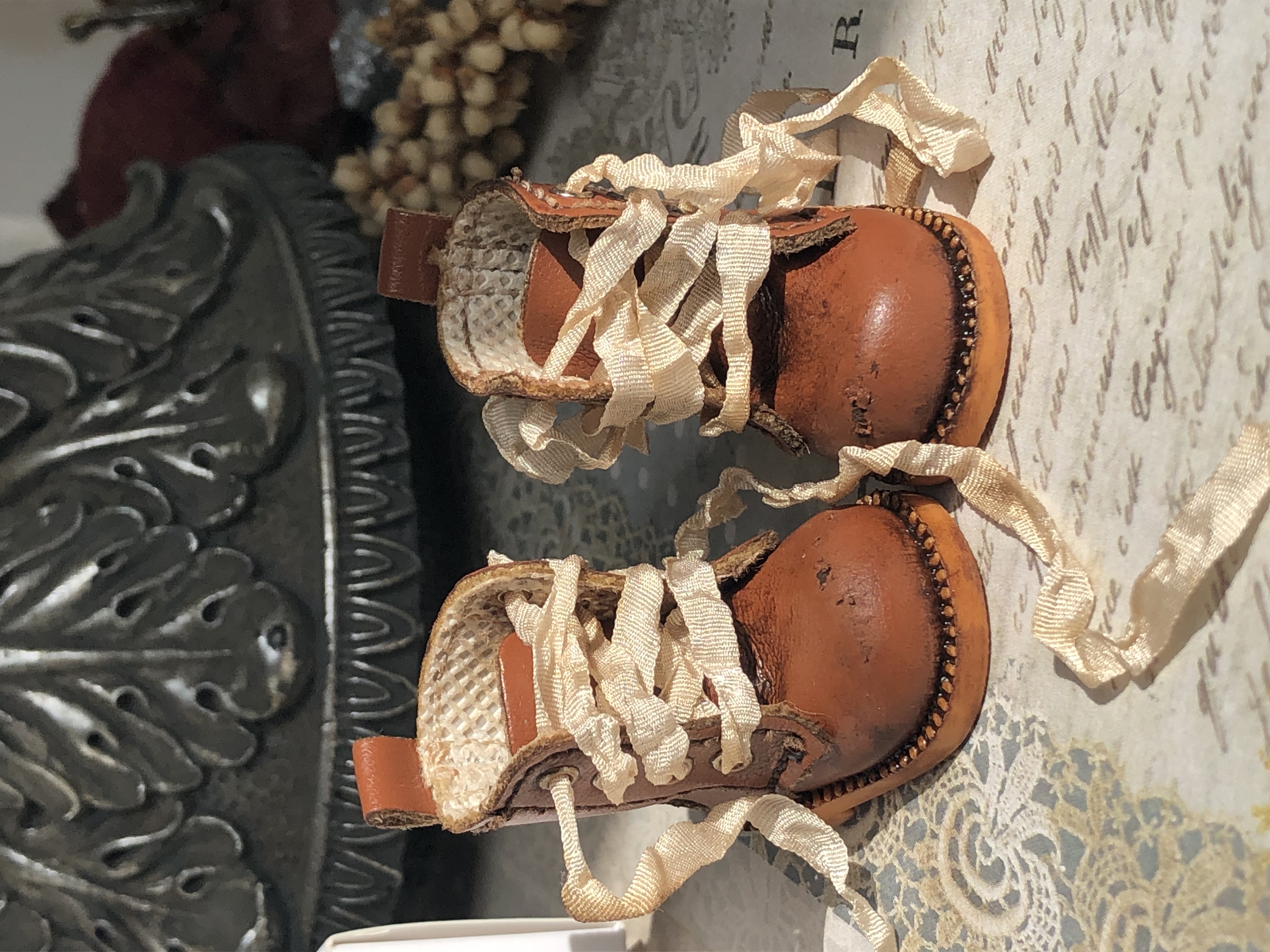 Shabby Chic Brown aged boots for Blythe.