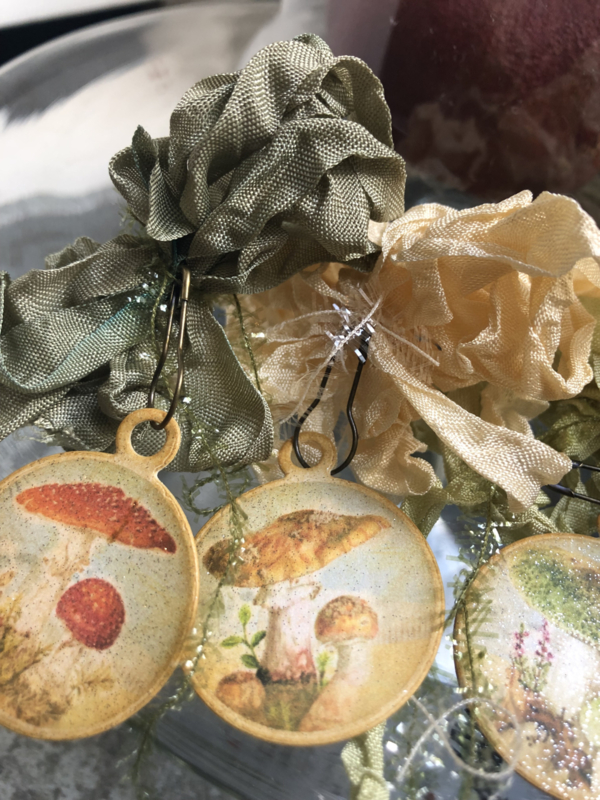 Shabby Wrinkled Crinkled Ribbon with cute Autumn themed tags No. 02