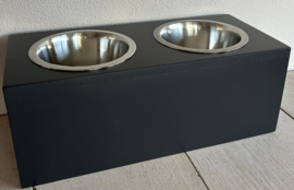 Houten honden voerbak Mailo dubbel maat m
