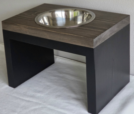 Houten voerbak Beau enkel maat L  ebben 26 cm hoog