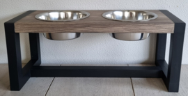 Houten voerbak Mika Ebben/zwart