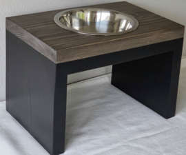 Houten voerbak Beau enkel maat L  ebben 26 cm hoog