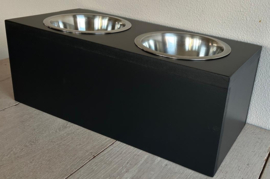 Houten honden voerbak Mailo dubbel maat m