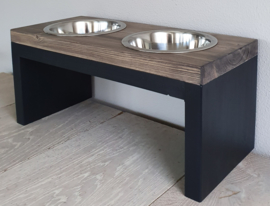 Houten honden voerbak Beau maat M Ebben 20 cm