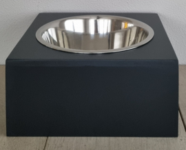 Houten honden voerbak Mailo enkel XL 14 cm hoog