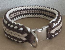 Paracord halsband bruin buckle sluiting 38 cm