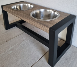 Houten voerbak Mika Ebben/zwart