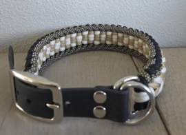 Paracord halsband zwart goud maat L