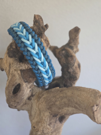 Paracord halsband blauw maat M