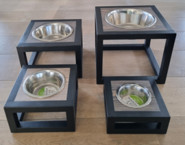Houten voerbak Joep enkel maat M