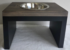 Houten voerbak Beau enkel maat L  ebben 26 cm hoog