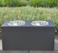 Houten honden voerbak Mailo dubbel M