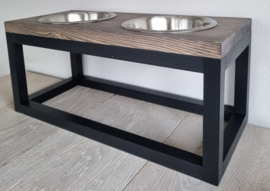 Houten honden voerbak Balou maat L Ebben