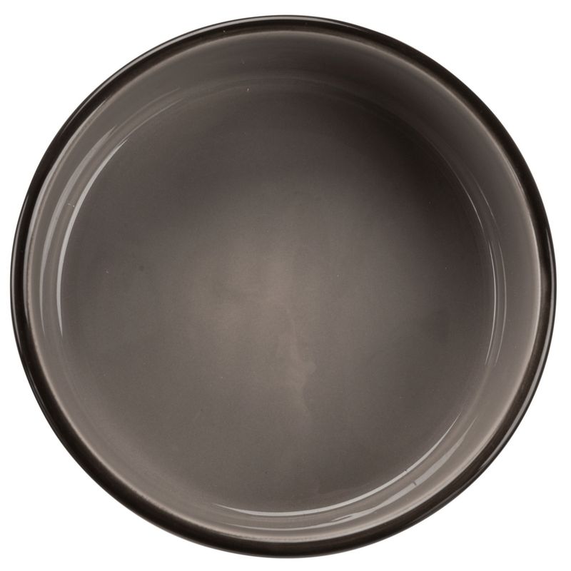 Voer/drinkbak pootafdruk zwart 20 cm