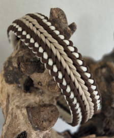 Paracord halsband bruin buckle sluiting 38 cm