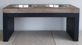 Houten honden voerbak Beau maat M Ebben 20 cm