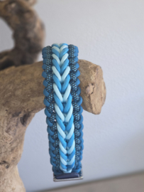 Paracord halsband blauw maat M