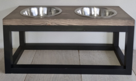 Houten honden voerbak Balou maat L Ebben