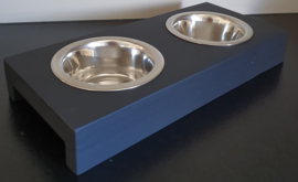 Houten honden / katten voerbak Minoes  zwart