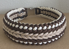 Paracord halsband bruin buckle sluiting 38 cm