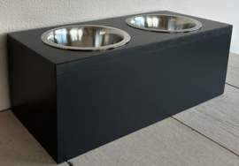 Houten honden voerbak Mailo dubbel maat m