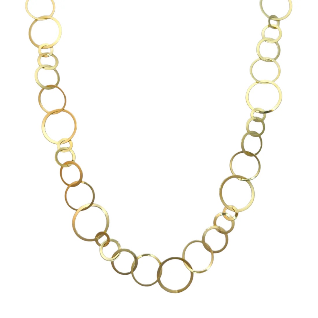 LANGE KETTING CIRKELS - GOUD