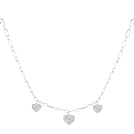 KETTING DRIE HARTJES - ZILVER