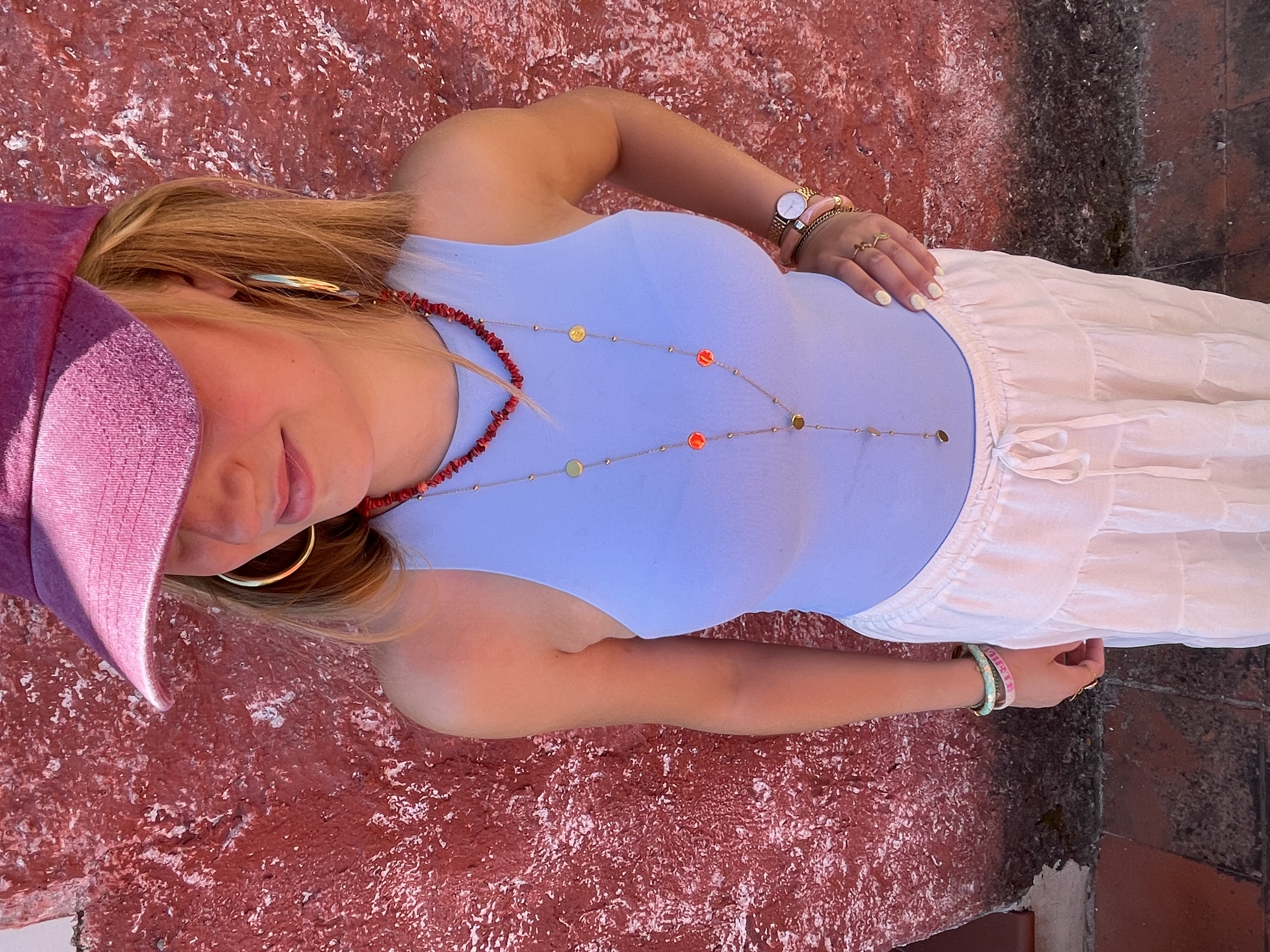 KETTING LANG RONDJES - GOUD