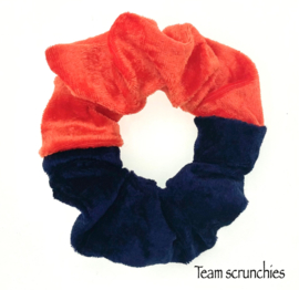Team scrunchie Oranje/Donkerblauw